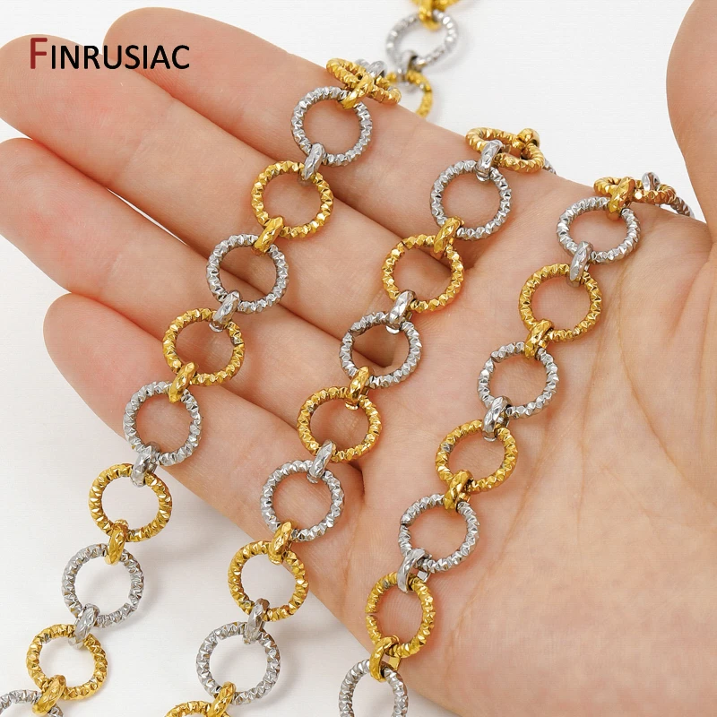 18K Gold Plated Stainless Steel Chain Twisted Circle Bulk Chain for DIY Handmade Jewelry Necklace Making Accessories image 6