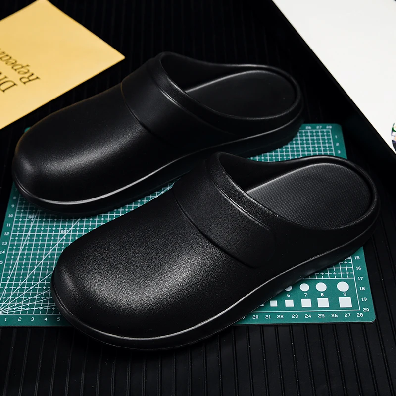 YUYIN Men Women EVA Chef Shoes Non-slip Waterproof Oil-proof Workers Slippers Leather Shoes Mules Shoes Outdoor Fishing Shoes