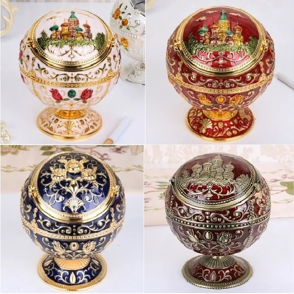 

Multifunctional Creative Cigarette Cask European Ashtray Living Room Metal Living Room KTV Office Home Cover