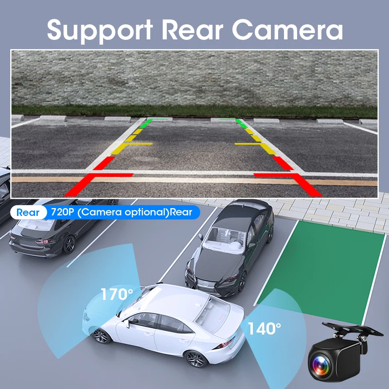 كاميرا داش للتعليق 8.1 بوصة 2.5K Carplay اللاسلكية وأندرويد Auto PhoneLink Car DVR Drive مسجل فيديو Dahscam كاميرا الرؤية الخلفية