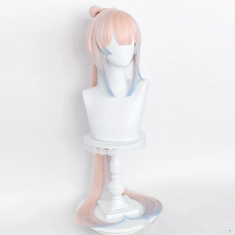 Game Genshin impact kokomi cosplay wig long light pink blue heat resistant synthetic hair wigs wig cap