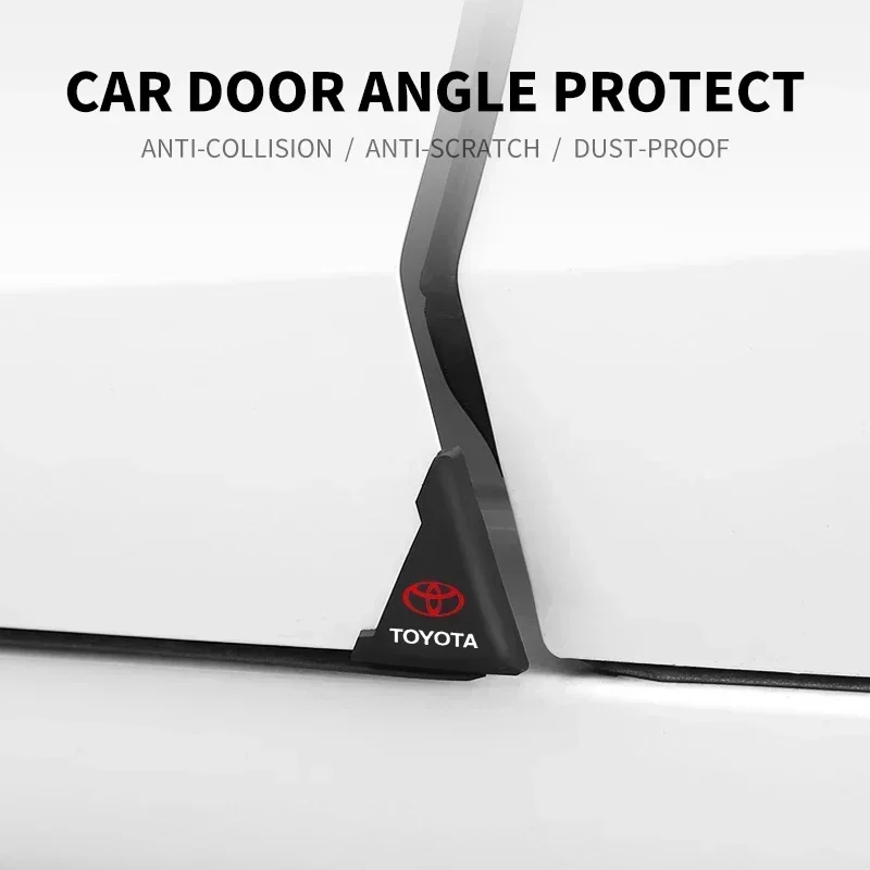 2pcs Car Door Corner Silicone Anti-Scratch Anti-bump Protection Stickers For Toyota Camry RAV4 C-HR Corolla Yaris Prado CROWM