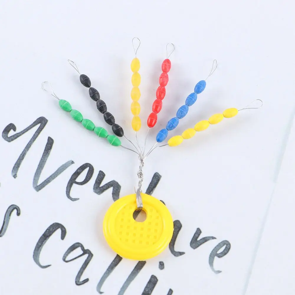 150Pcs Rubber Float Oval Connector Multicolor Float Stopper Space Beans Fishing Line Plug Float Fishing Bobber Fish Buoy