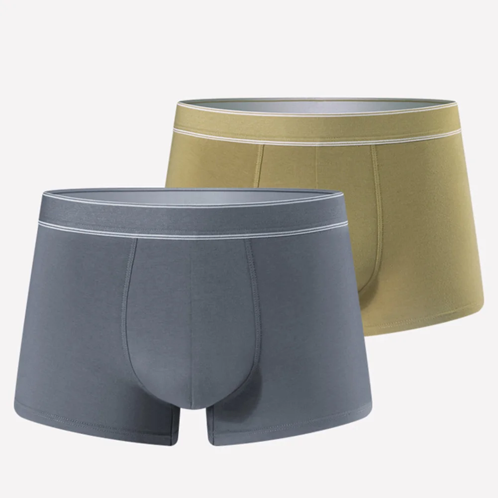 

Men's Swimming Trunks Boxer U Convex Pouch Underwear Soft Cotton Boy Sissy Silky Breathable Underpants Solid Color Shorts