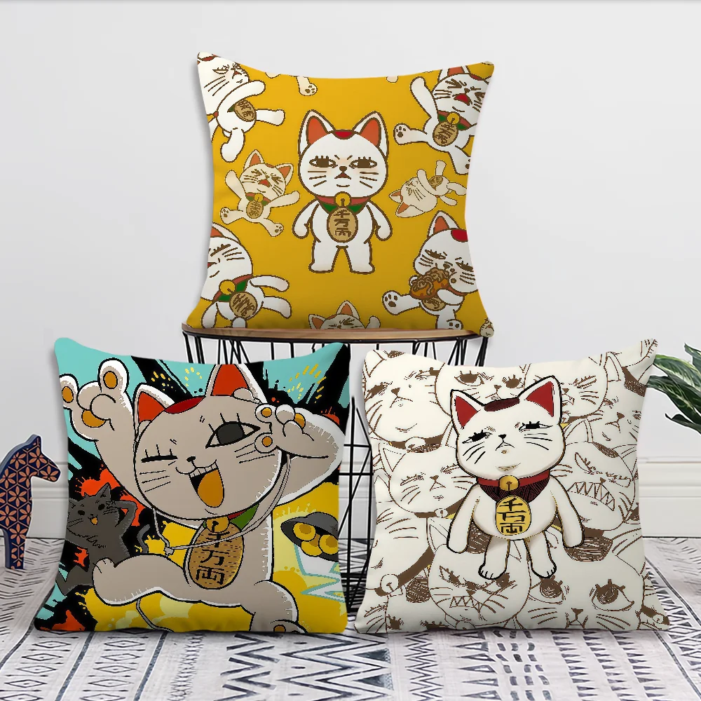 Manga Anime T-Turbo Granny Cat Cushion Cover For Pillow Printing Sofa Decoration Home Room Coffee Shop Office Nordic Simplicity