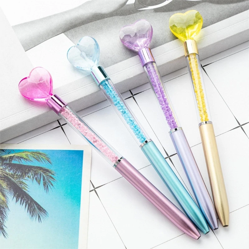 ปากกาลูกลื่นรูปหัวใจ6x/ชุดปากกาเซ็นชื่อปากกาตกแต่ง1.0มม. เครื่องเขียนปากกาสำหรับนักเรียนครู