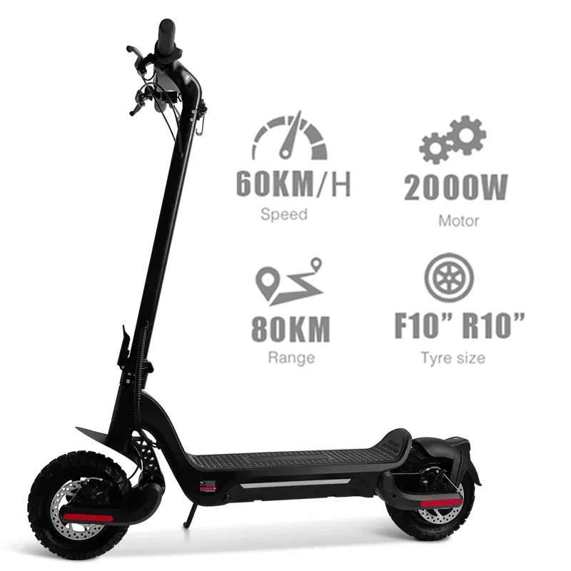 Scooter elettrico intelligente urbano a velocità limitata 2000W doppi motori 48-18AH nuova batteria Gamma massima 80 km Pieghevole e portatile