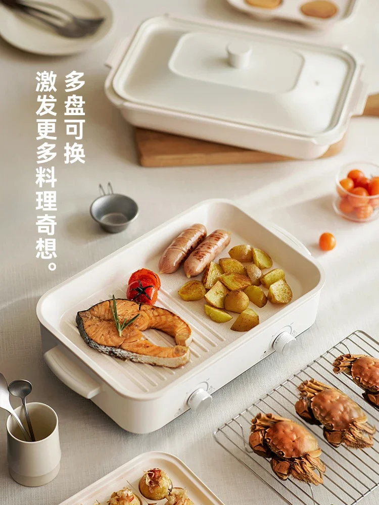 220V Olayks Multi Function Electric Hot Pot for Home Use Grill Steamboat Fry Steam Cook CBC