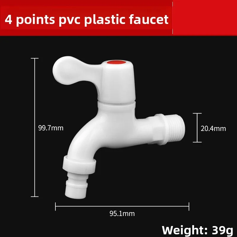 Plastic ABS Faucet Male Thread Washing Machine Tap for Garden Irrigation Water Tank Kitchen Bathroom Angle Valve White