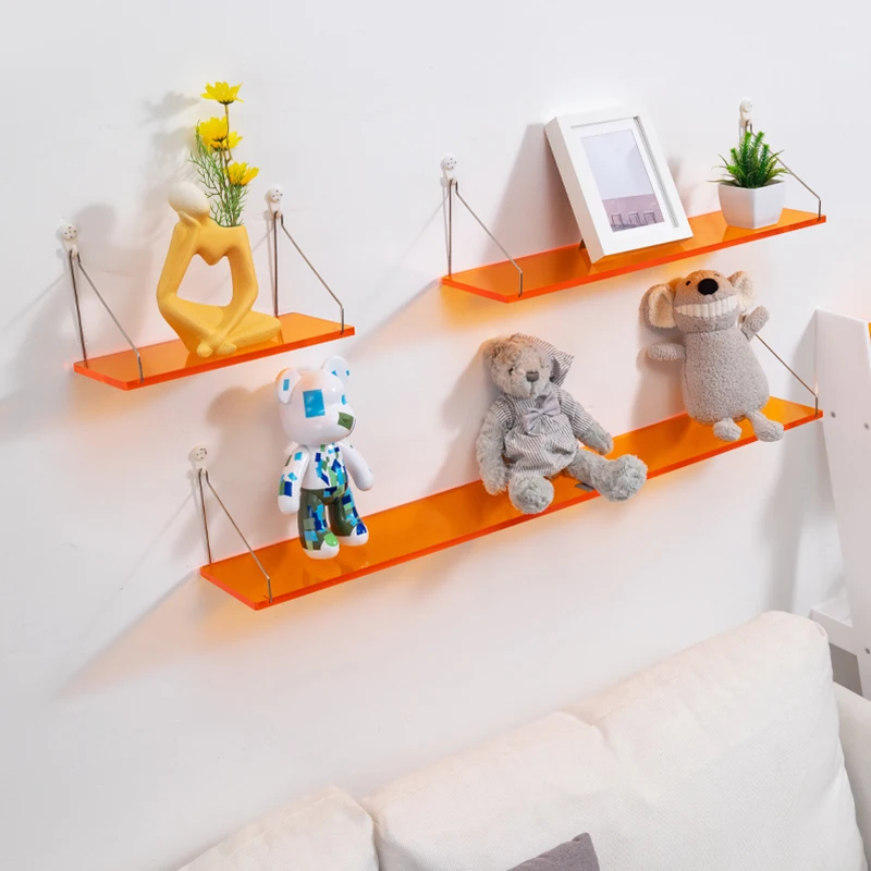 

Custom Acrylic Wall Shelf Wall-mounted Bookshelf Router Audio Camera Storage Rack Collectible Action Figure Home Storage Stand