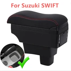 Car Armrest Box for Suzuki Swift 2005-2020 Central Armrest Storage Box Modification USB LED Arm Rest Accessories