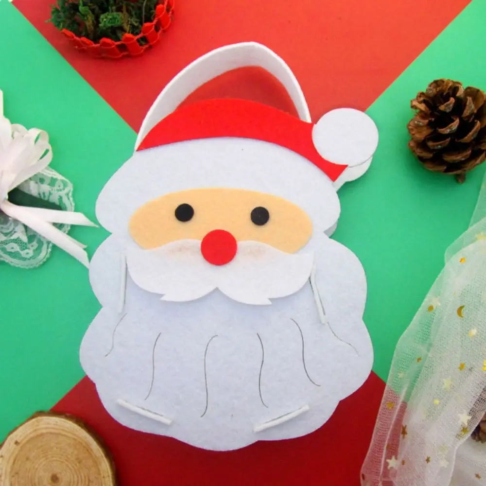 Tecido não tecido diy saco de doces de natal presente casa decoracion diy saco de natal brinquedo boneco de neve casa de natal portátil alce bolsa