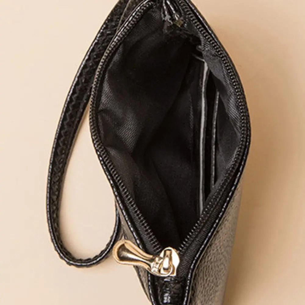 

Fashion PU Zero Wallet Dual Zipper Waterproof Coin Storage Bag Lightweight Solid Color Small Card Pack Women