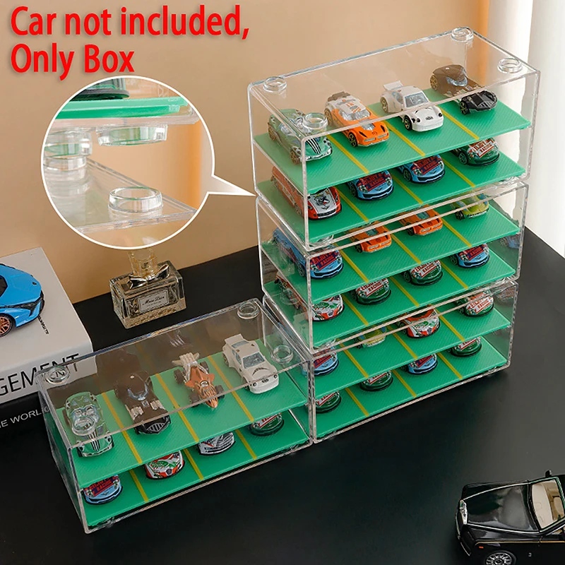 1PC Exquisite Cars Diecast Storage Acrylic Dustproof Box 1:64 For Hot Wheels Transparent Display Box Car Model Toy Cabinet Rack