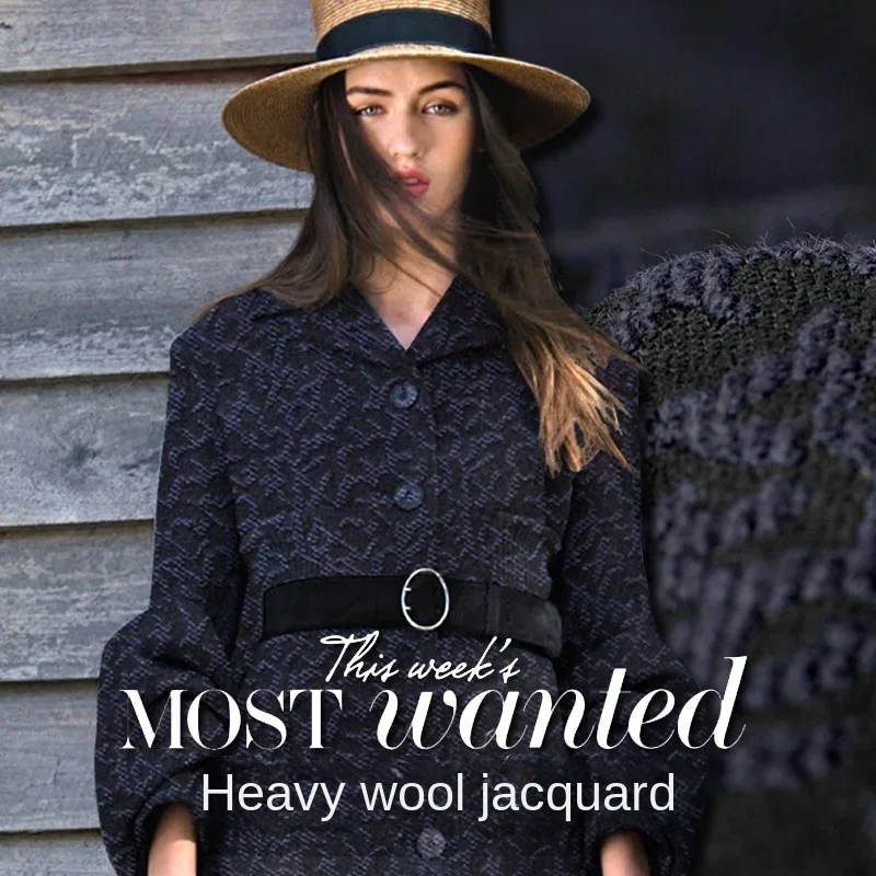 

Wool Three-dimensional Jacquard Fabric Fashion Stiff Material Autumn Winter Coat Fabrics Brand Fashion Designer Wholesale Cloth