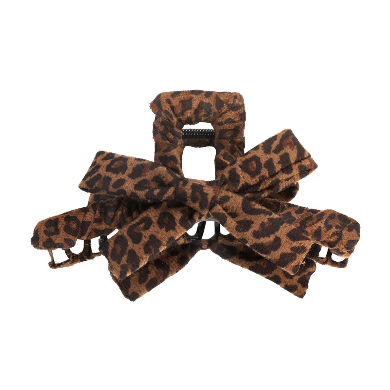 Jepit Rambut Motif Leopard Musim Gugur/Dingin untuk Wanita, Jepit Rambut Premium Model Shark Clip Besar, Gaya Baru 2025, Jepit Rambut Belakang Kepala, Aksesoris Rambut