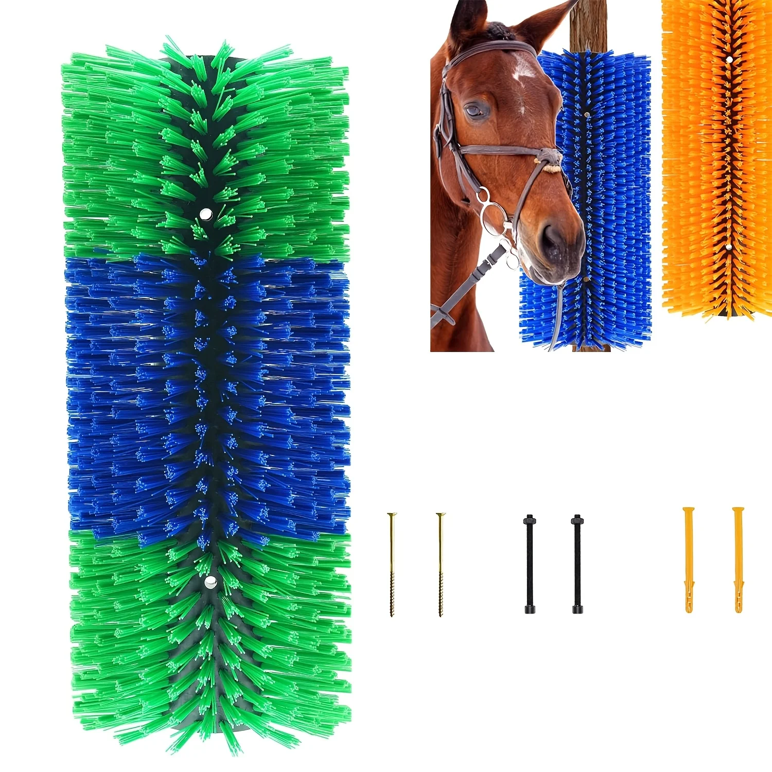 

Livestock Grooming Brushes: Horse Brushes for Grooming, Cow Brushes for Itching Relief; Massage Brushes for Horses, Cattle, Goats, Sheep and Pigs