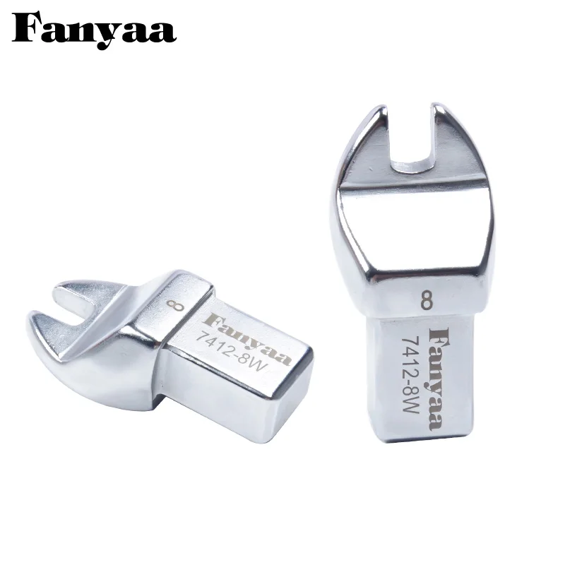 Fanyaa 14*18mm Drive Torque Crowfoot Head Open End 26-55mm Wrench Head Replacdement Part Full Polish Spanner Part