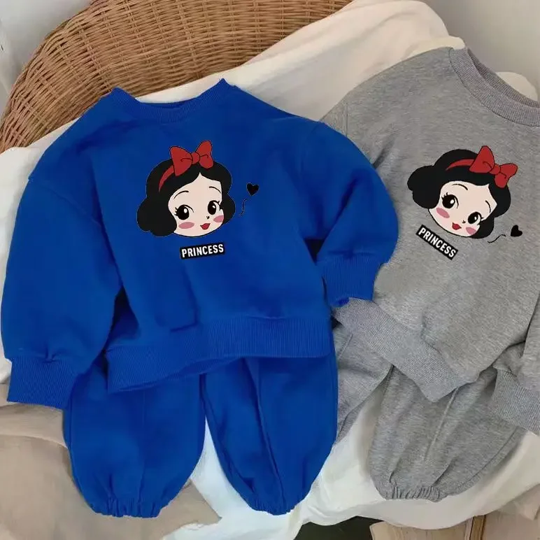 

Disney Autumn Girls Set Cotton Cartoon Sets Kids Long Sleeve Sports Shirts + Pants Suits 2-10Y Children‘s Clothing