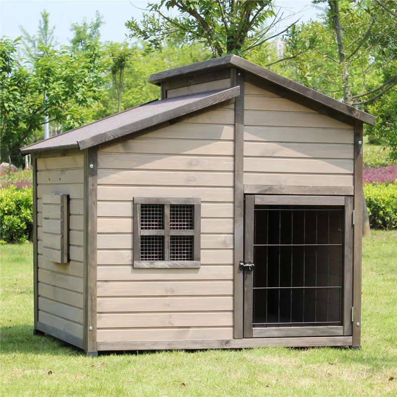 Cama para perros al por mayor, casa de madera para mascotas, nido para perros al aire libre con impermeable