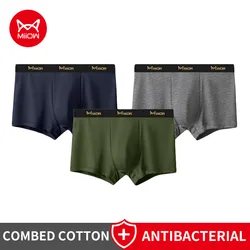 MiiOW 3Pcs Sexy Cotton Men Underwear Boxer Shorts Antibacterial Soft Underpants Cueca Male Panties Gift For Men Boxershorts 2022
