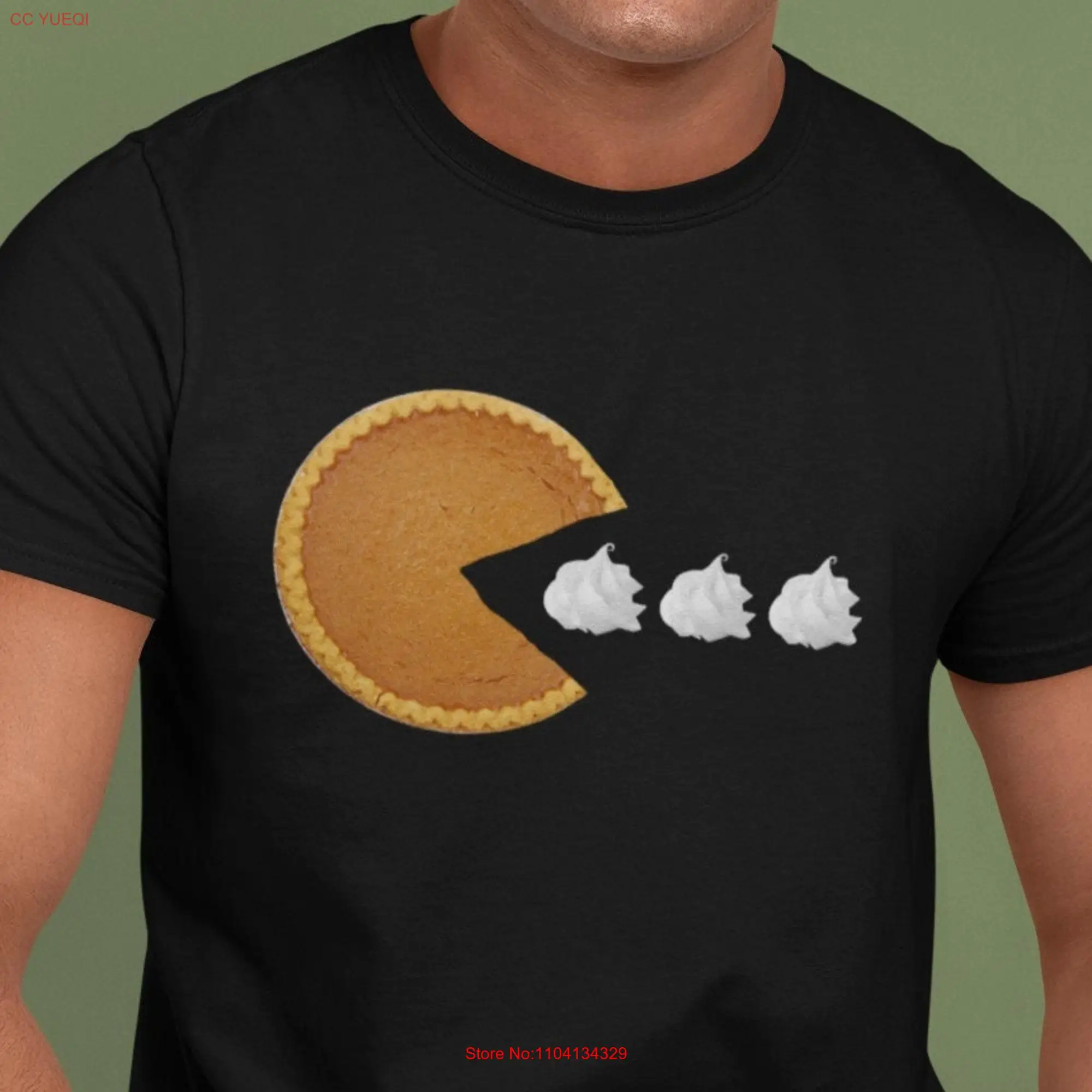 Pumpkin Pie Eats Whipped Cream T Shirt Lovers Men's Woman's Foodie long or short sleeves