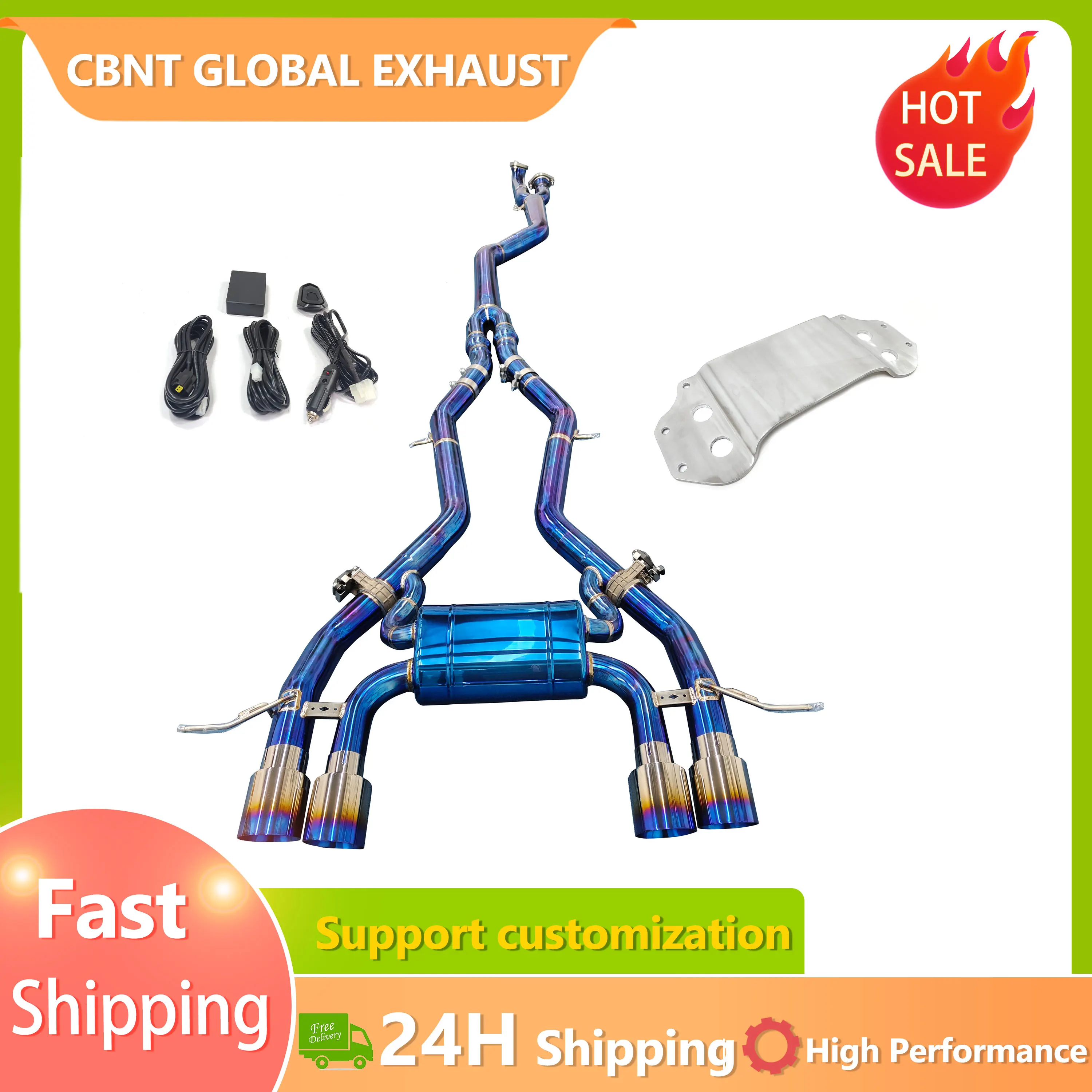 

CBNT G8X Titanium 89mm Valvetronic Exhuast Catback for M3 M4 G80 G82 S58 3.0T High Performance Exhaust System Muffler with Brace