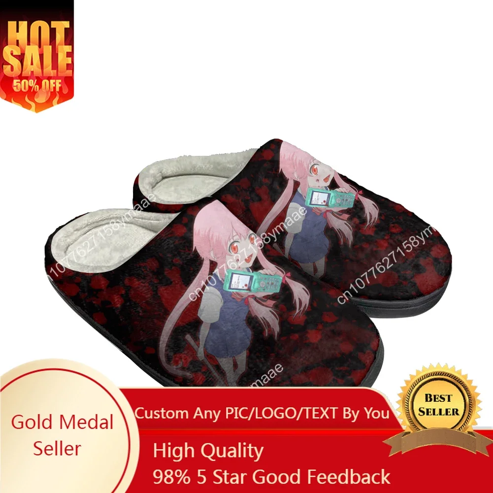 

Hot Gasai Yuno Home Cotton Custom Slippers Mens Womens Latest Sandals Bedroom Plush Indoor Keep Warm Shoes Thermal Slipper