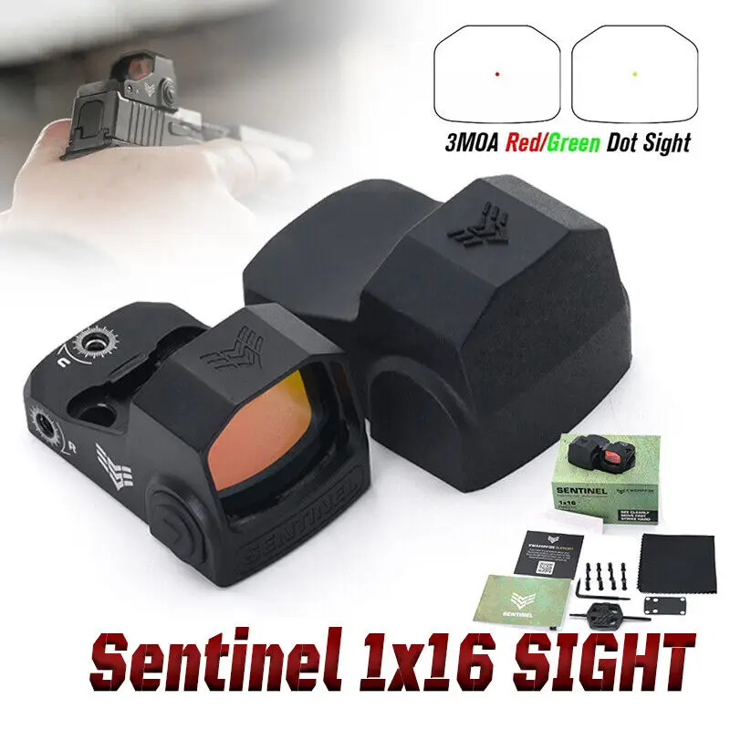 

Original Swampfox Sentinel 1x16mm Micro Sight RMSc Green/Red Dot, Manual/Auto Brightness