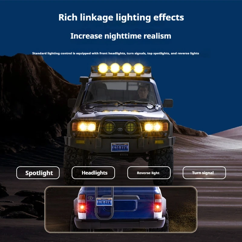 Fms Fcx10p 11061 시뮬레이션 Lc80 프로 클라이밍 카 1/10 원격 제어 전기 오프로드 차량 어린이 장난감 선물