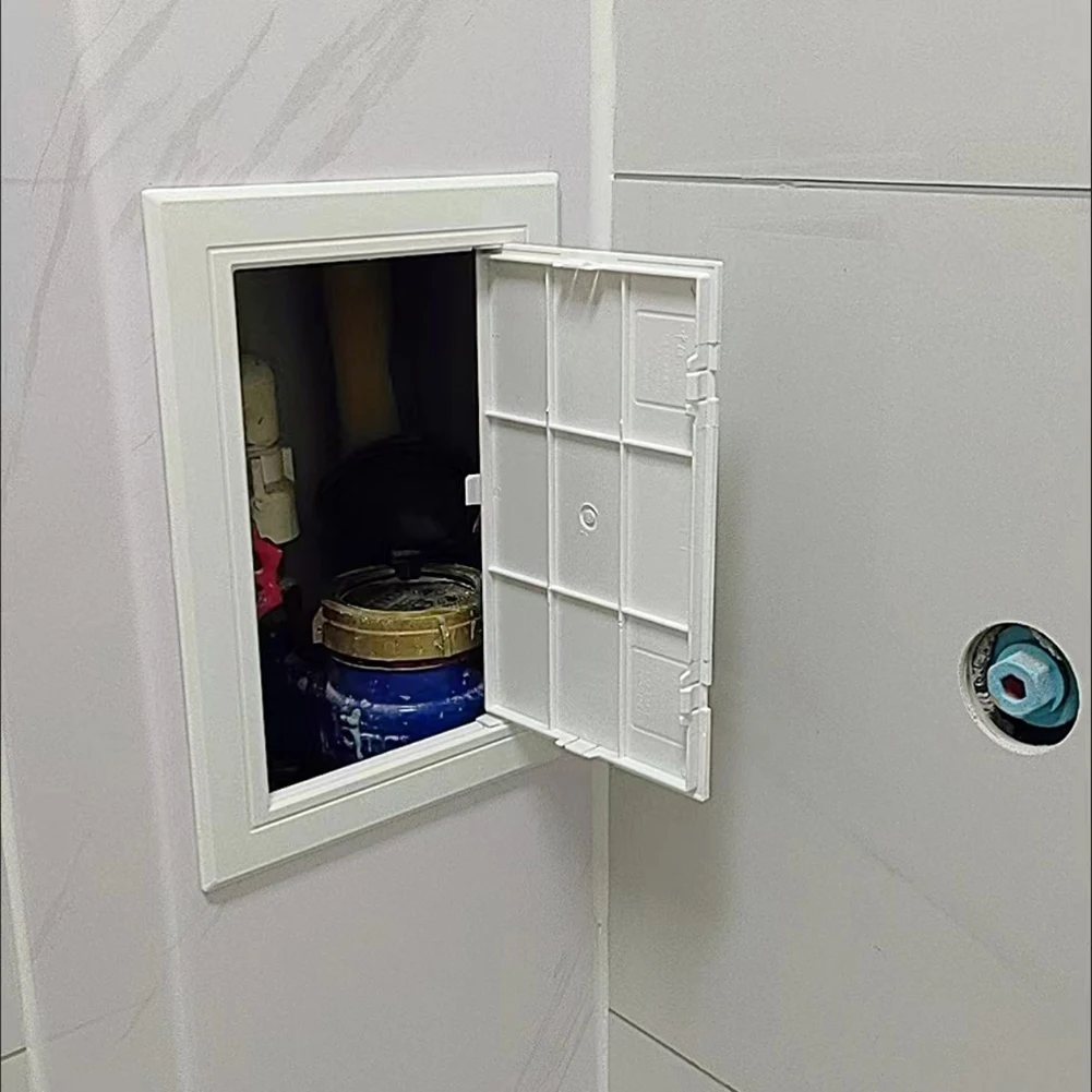 PVC sewer pipe inspection port cover plate featuring detachable lid and grille for airflow and convenient plumbing access
