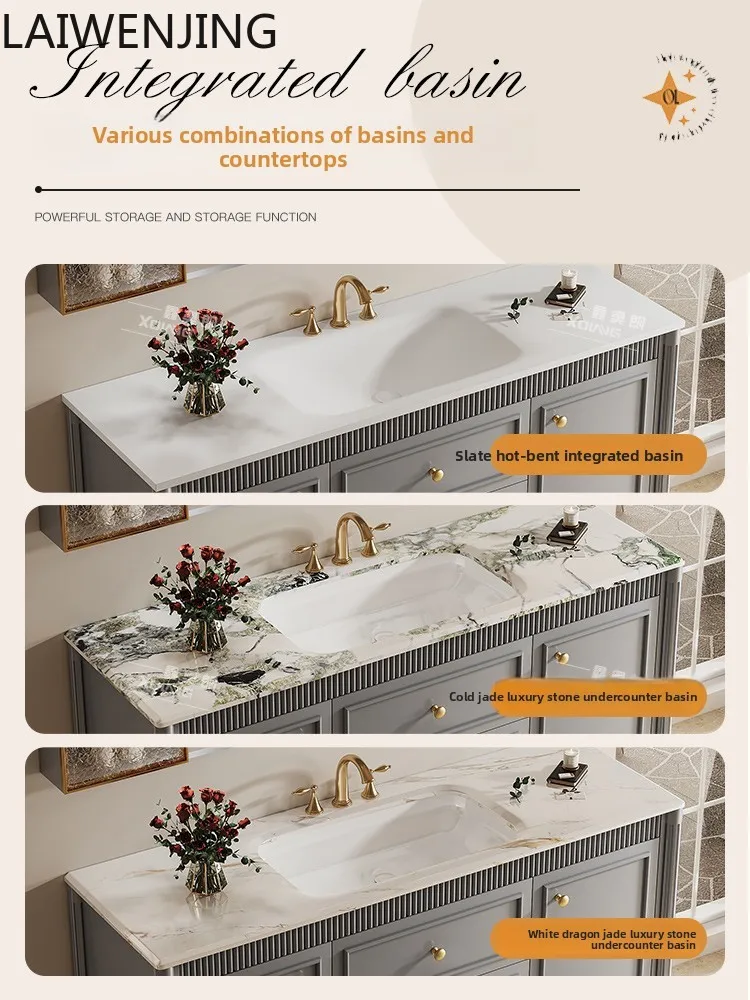 

HLZ retro oak bathroom cabinet combination floor-to-ceiling toilet sink hand washbasin