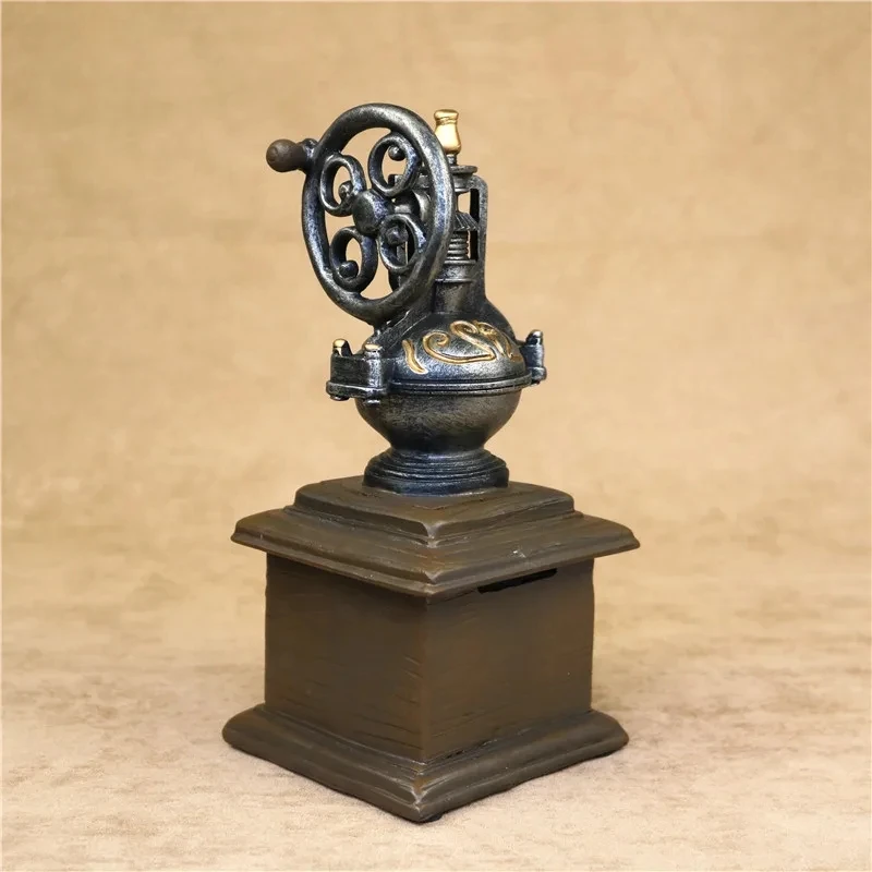 Vintage Coffee Grinder Model Handmade Resin Tabletop Coffee Mill Miniature Cafe Craft Novelty Ornament Bakery Decor Accessories view 5