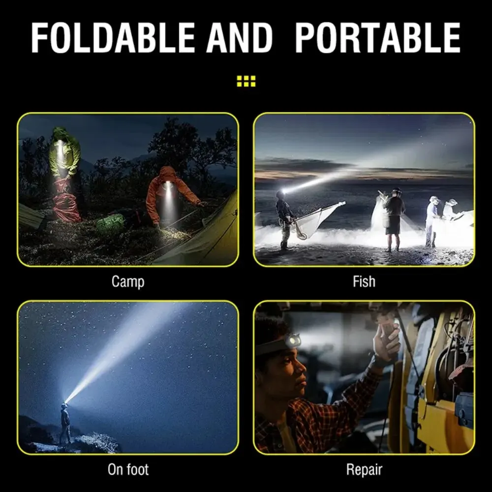 Portable Headlamp COB Strobe Headlight Multifunctional USB Rechargeable or AAAx3 Battery Camping Portable Hiking Running