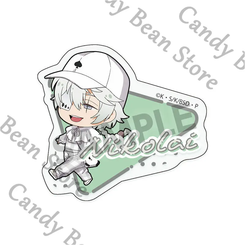 Genuine Anime ‌Bungo Stray Dogs Fyodor D Nakahara Chuya Dazai Osamu Cosplay Acrylic Name Badge Cartoon Brooch Breastpin Xmas - view 6