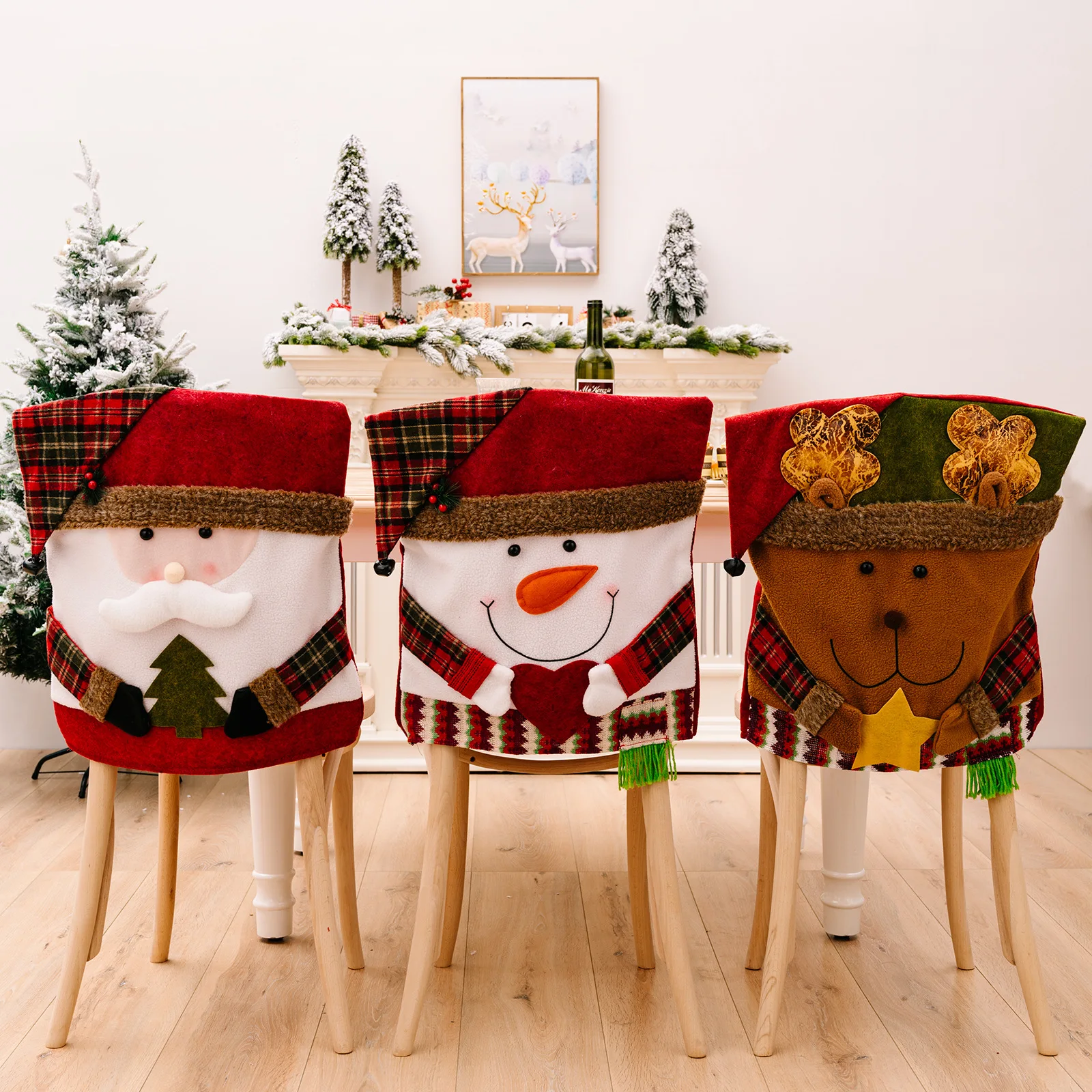 Christmas Decorative Chair Set, Stool Set, New Toy Chair Cover, European and American Decorative Ornaments, Home Furnishings