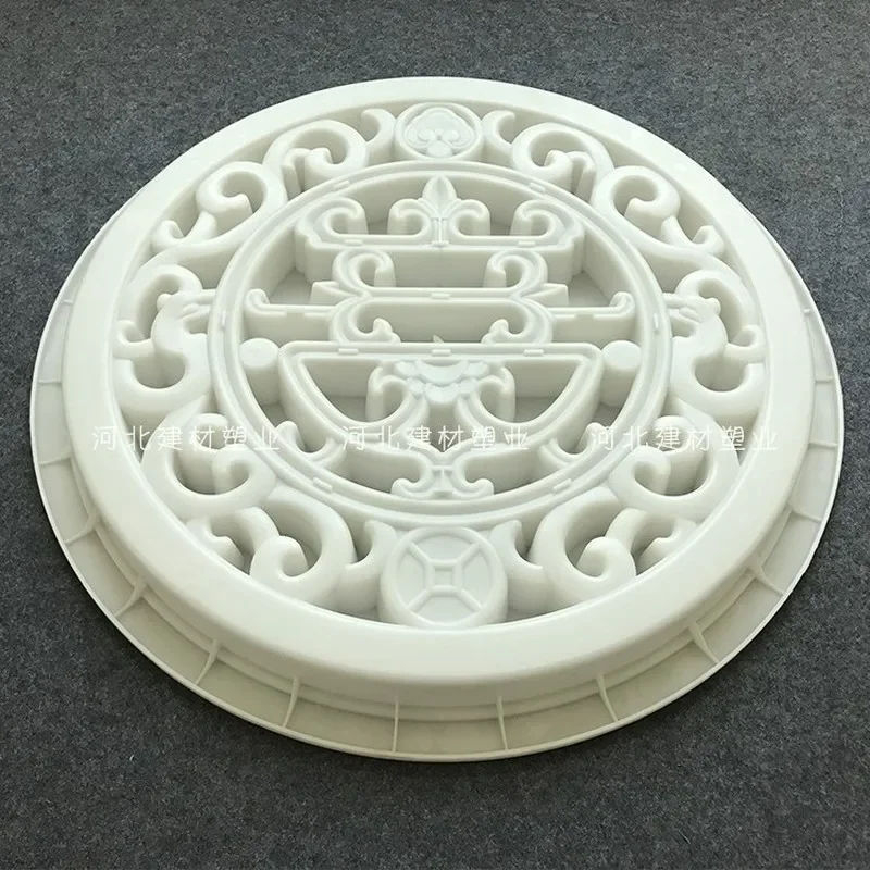 Retro Cement Window Flower Brick Mould Making Garden Decoration Mold 3D Carving Anti-Slip Concrete Plastic Paving Molds 80x6cm