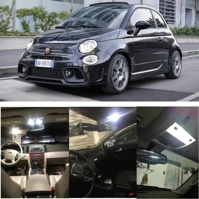 10pc Interior Led lights For Abarth 595 2022  Overhead Lamp Courtesy Lamp Boot Light License plate light