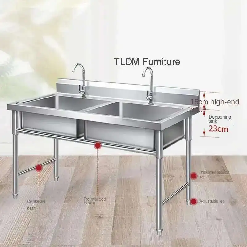 

Коммерческие кухонные мойки из нержавеющей стали, современный школьный умывальник для столовой, кухонные аксессуары, роскошный домашний умывальник с тремя прорезями GL