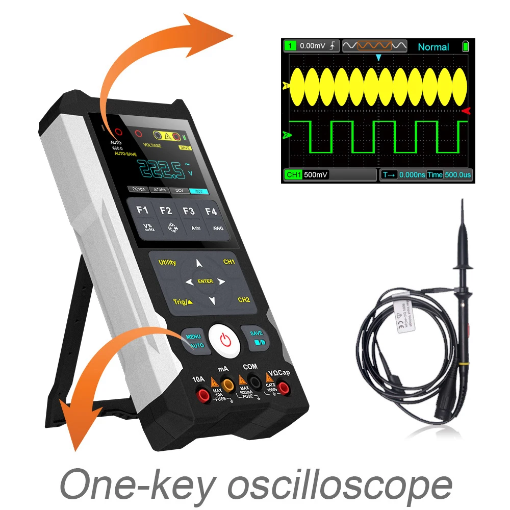 TOOLTOP ET829 2 Channel 80MHz Digital Storage Oscilloscope Multimeter Signal Generator 3 in 1 Electronic Automobile Power Repair