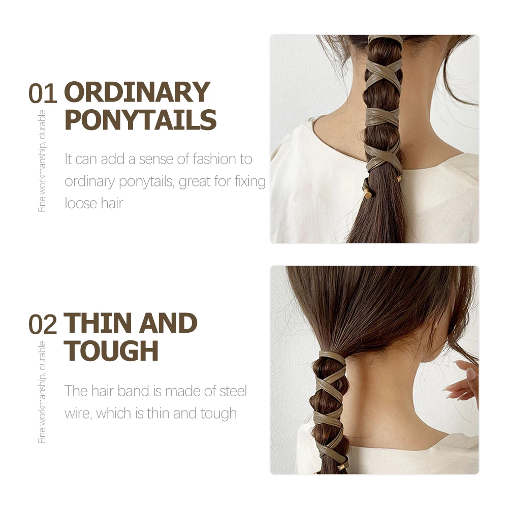 3 قطعة ربطة شعر ذيل حصان ديكور الفرقة بولي Hair هيرباند الشريط سيدة الزفاف سلك الطفل أنيق دائم رقيقة أسلاك الفولاذ آمنة بشكل مريح