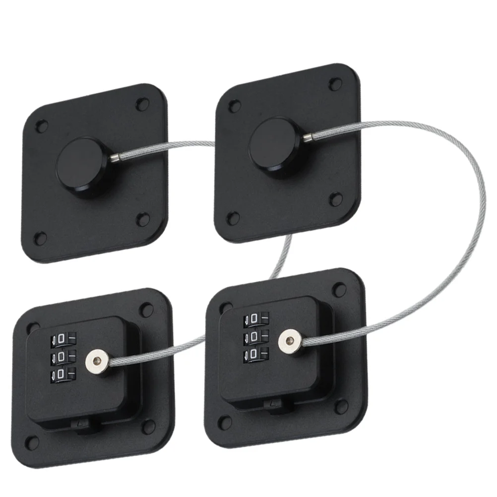 2pcs Password Lock For Fridge Combination Refrigerator Lock No Drilling Safety Cabinet Door Drawer Locks Durable Abs Stainless
