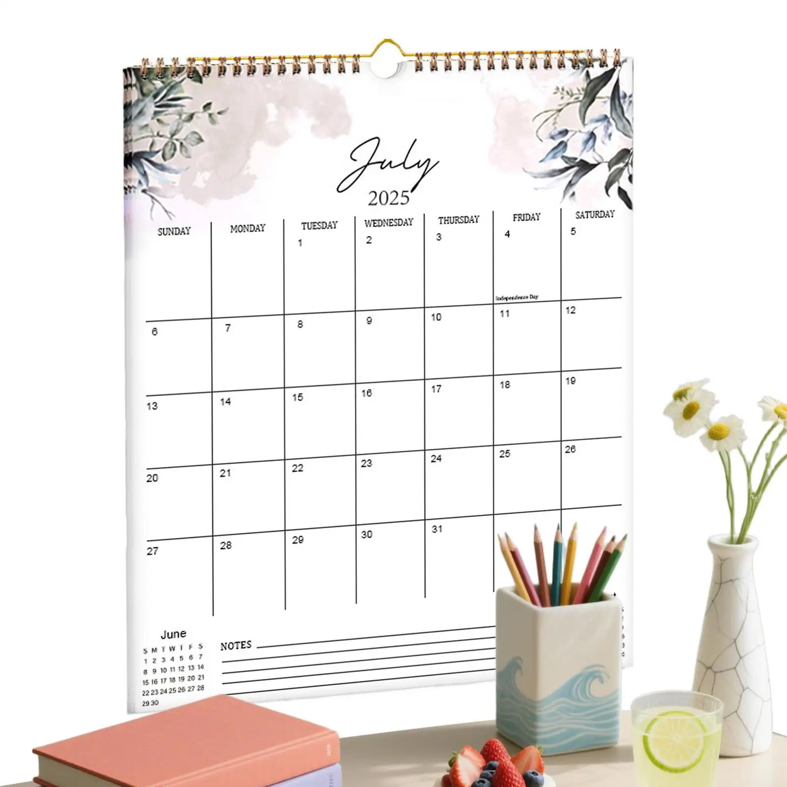 

2025-2026 Calendar 18-Month Calendar For Home Large Ruled Blocks Jul 2025 Dec 2026 Twin-Wire Binding Planner For Gym Home