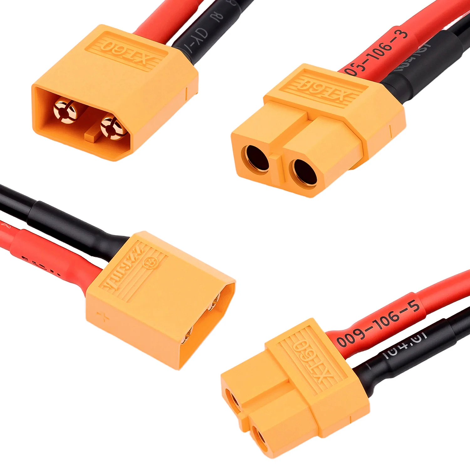 TCRC 5Pairs 100mm Amass XT60 Plug Female and Male Connectors with 14AWG Silicon Wire for RC Lipo Battery Cable FPV RC Car Boat view 3