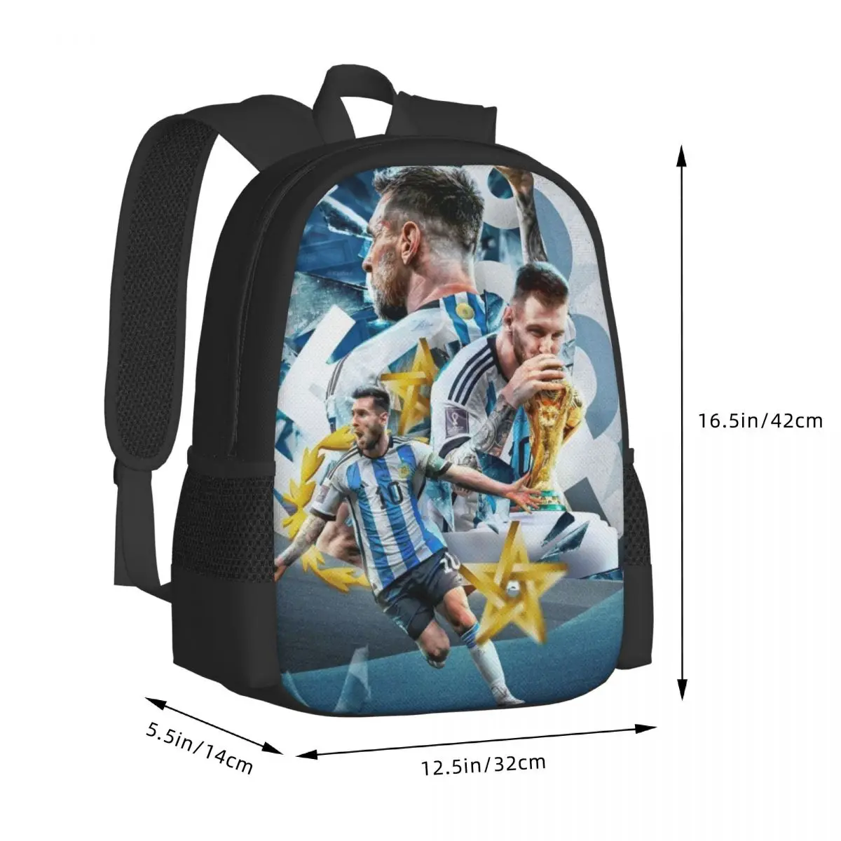 Football Player 10 Messi Soccer Travel Laptop Backpack, Business College School Computer Bag Gift for Men & Women