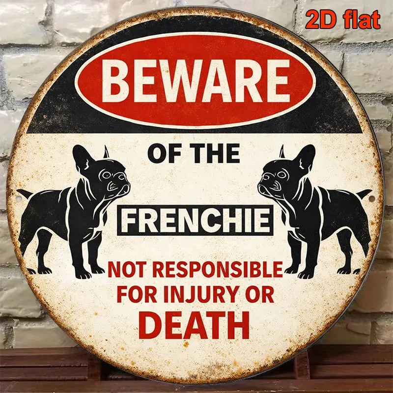 2D flat circular aluminum sign, vintage aluminum plaque featuring 