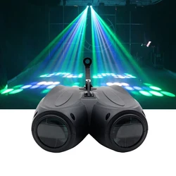 Fast Shipping 64/128LEDs Double Head Airship RGBW Pattern Stage Effect Lighting Projector DJ Disco Party Led Lights for Xmas