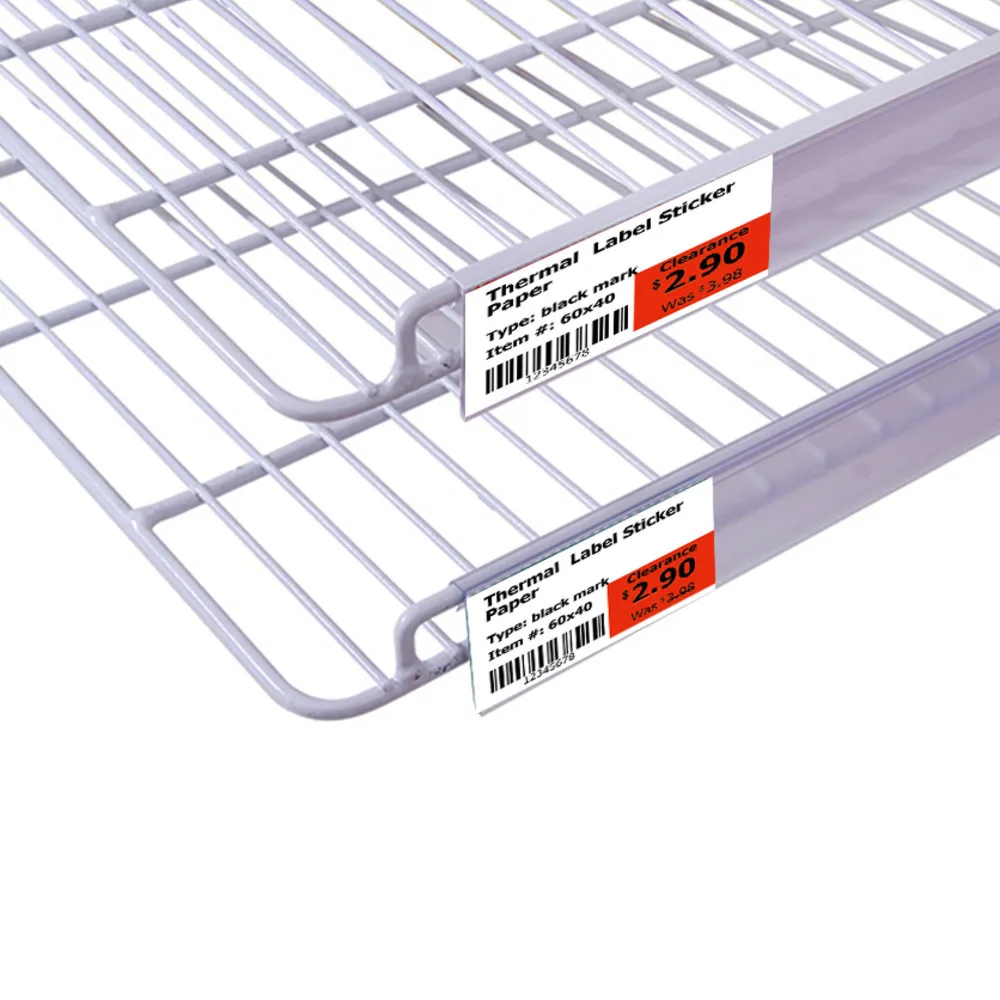 Supermarket Shelf Edge Price Tag Display Hook Data Strip Quick And Easy Installation On Cooler And Freezer Double Wire Shelves