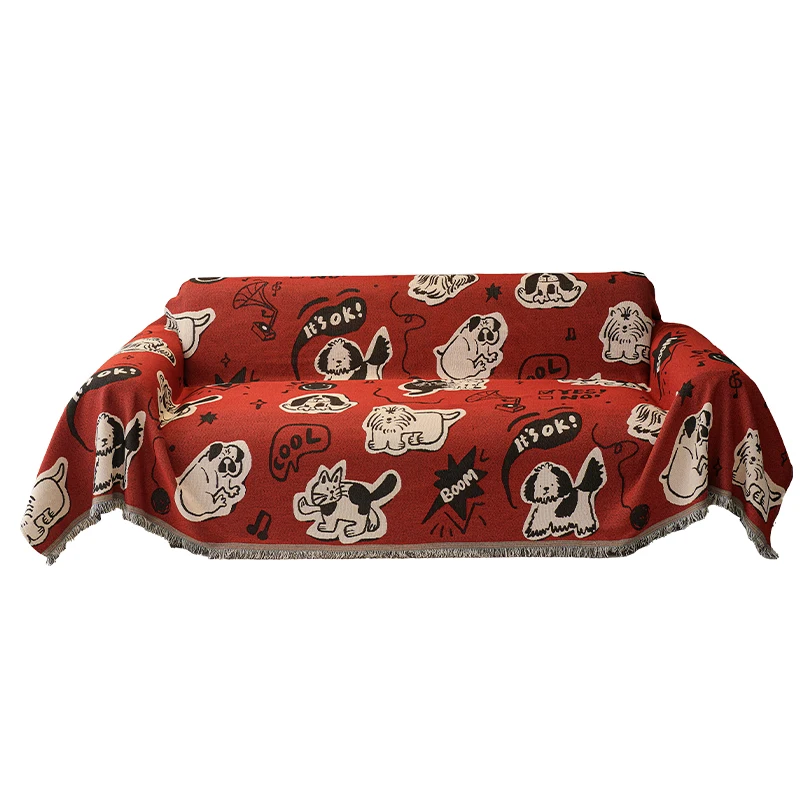 Home Living Room Sofas Covers Floral Sofa Towel Armrest Seater Double Sided Use Sectional Full with Tassel L Shape Sofa Cover