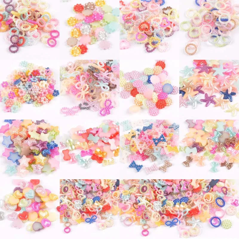 20-200Pcs 혼합 라운드 플랫백 수지 카보숑 장식품 어린이 모자를 위한 바느질 공예품 YK0729